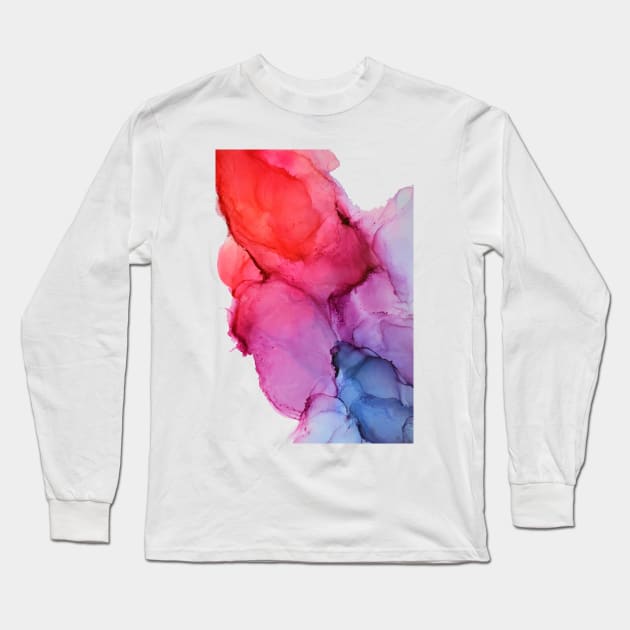 Bleeding Rainbow Blend - Alcohol Ink Painting Long Sleeve T-Shirt by Elizabeth Karlson Art